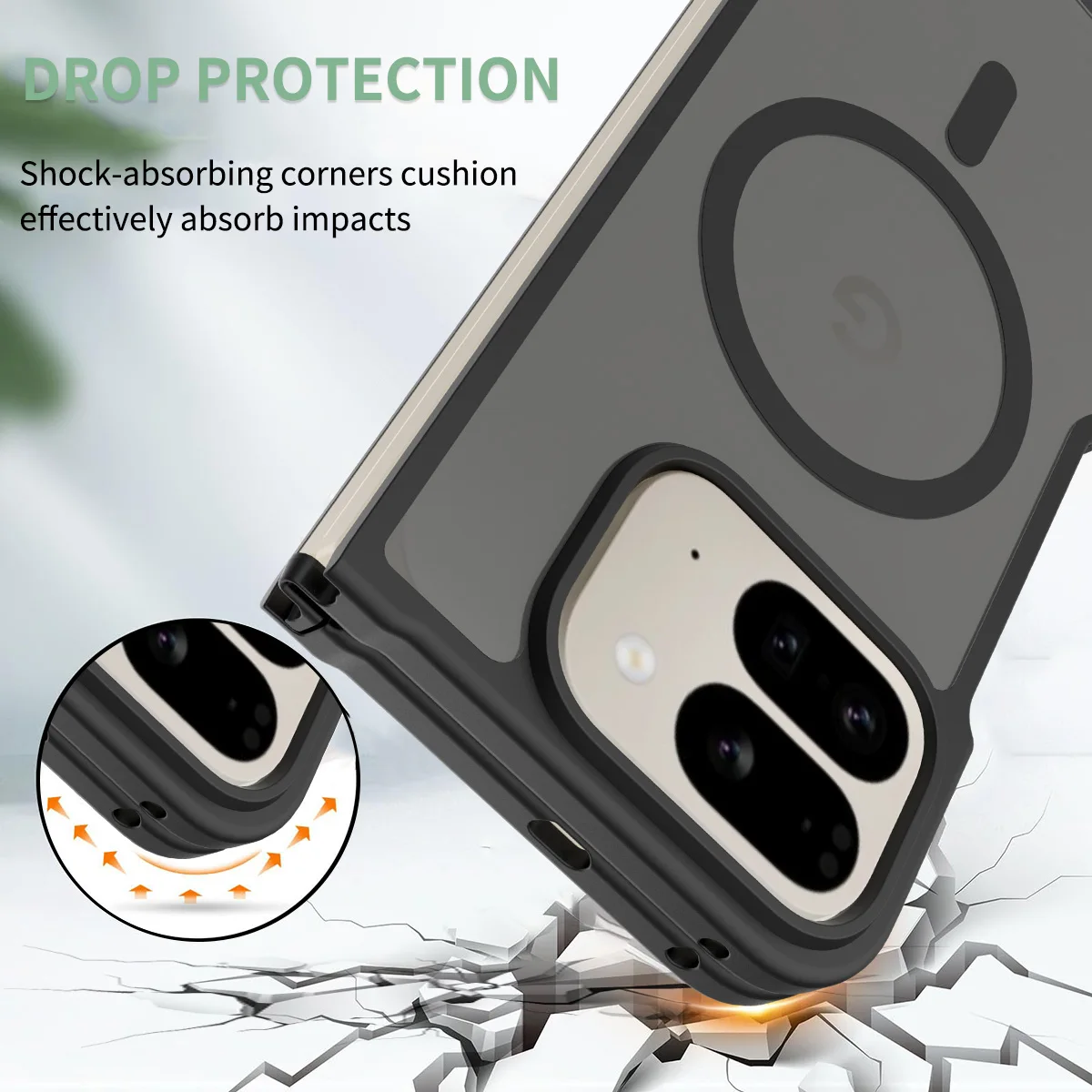 Für Pixel 10 Pro Fold Matte Magnetic Case, kompatibel mit MagSafe Drop Protection Translucent Cover für Google Pixel 10 Pro Fold – Detail 4