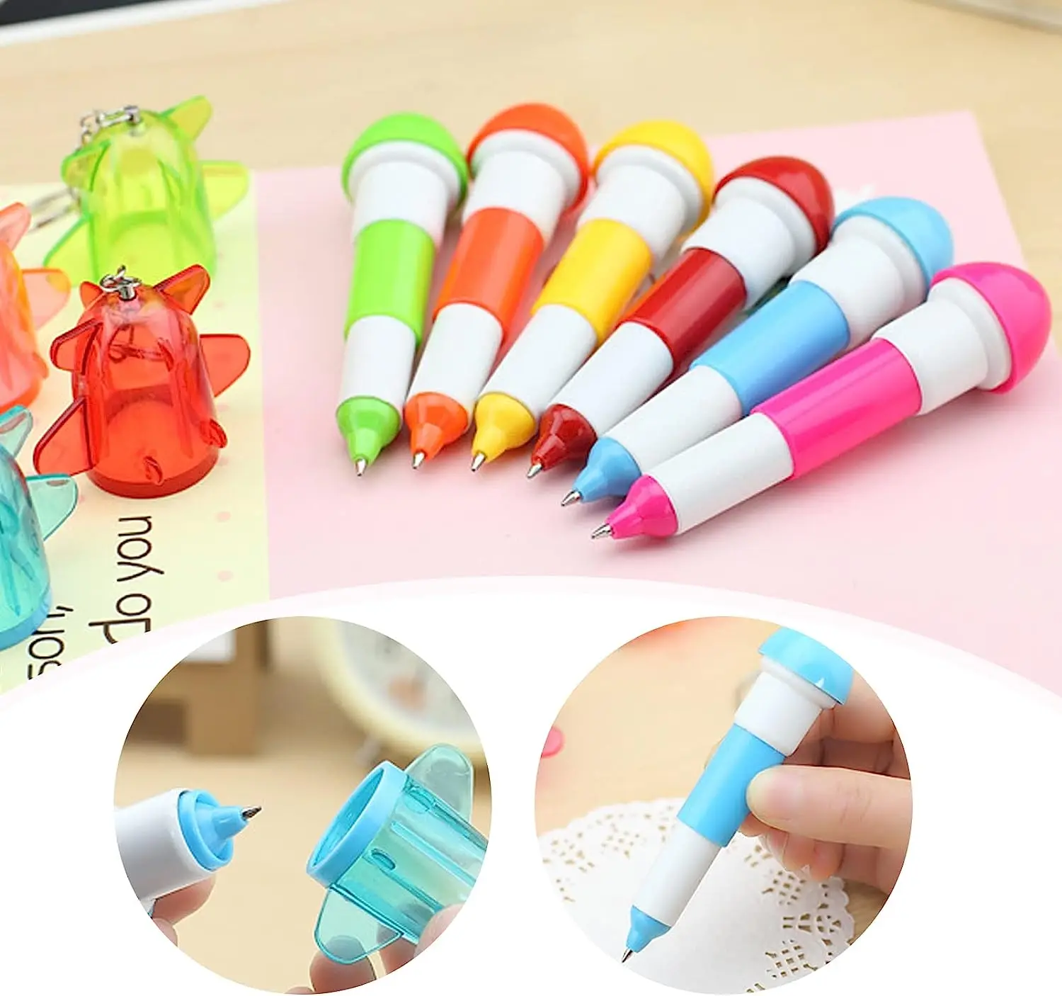 1 Pcs Cartoon Retractable Ball Pens Kawaii School Supplies Novelty Ballpoint Pens Suitable for Writing Gifts Children Teachers