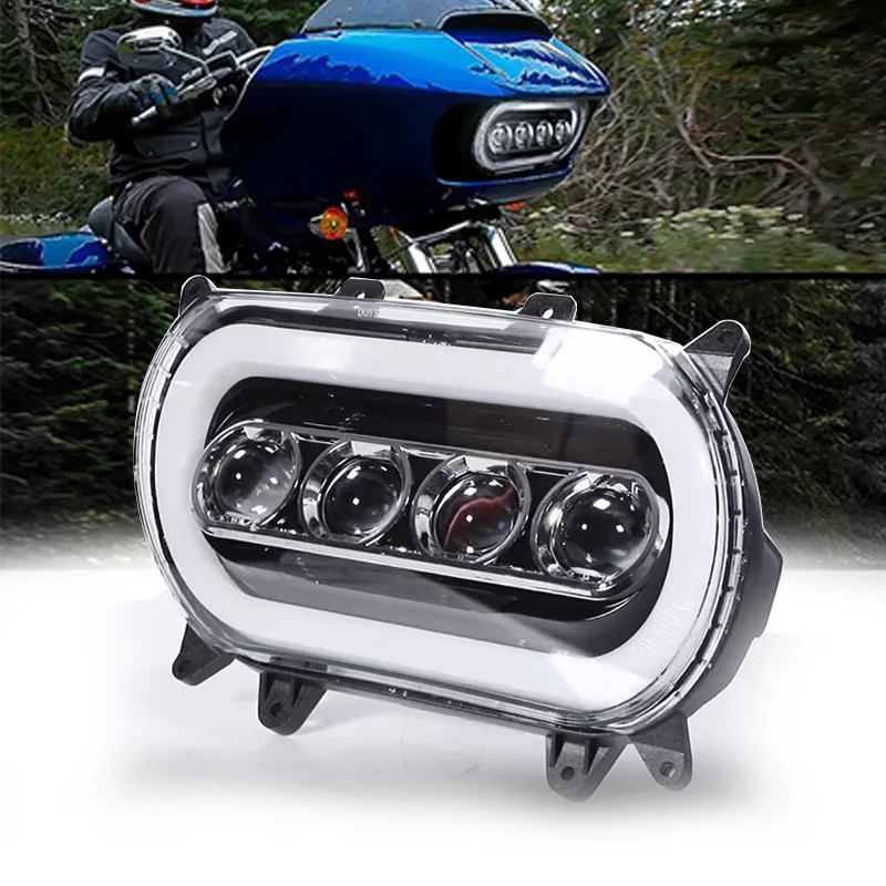 

120W Motorcycle Headlight Led White DRL For Harley Davidson Road Glide 2015 - 2020 Daytime Running Side Lights LED Headlamp