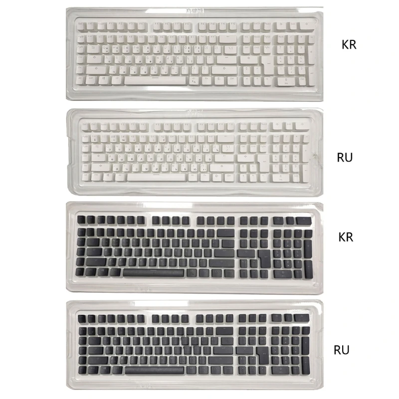 117Key Korean/Russian Puddings Keycaps OEM Profile PBT Doubleshots Keycap For Mechanical Keyboard Layout RGB Backlit Key