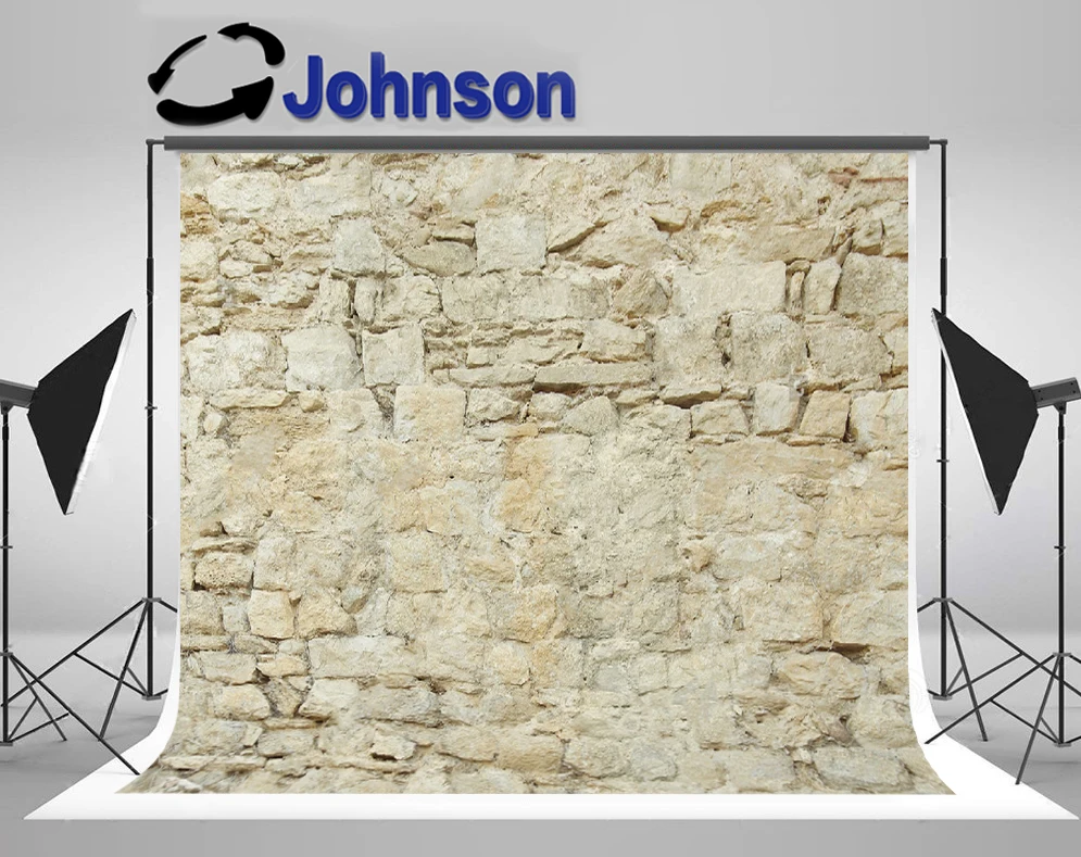 

JOHNSON Stone Old Beige Texture Brick Wall photography backgrounds High quality Computer print wedding backdrops