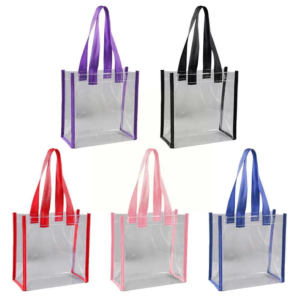 

Women Clear PVC Tote Bags Lightweight Plastic Tote Transparent Bags Waterproof Shopping PVC Handbag Handbag Handle With Sho O5R2