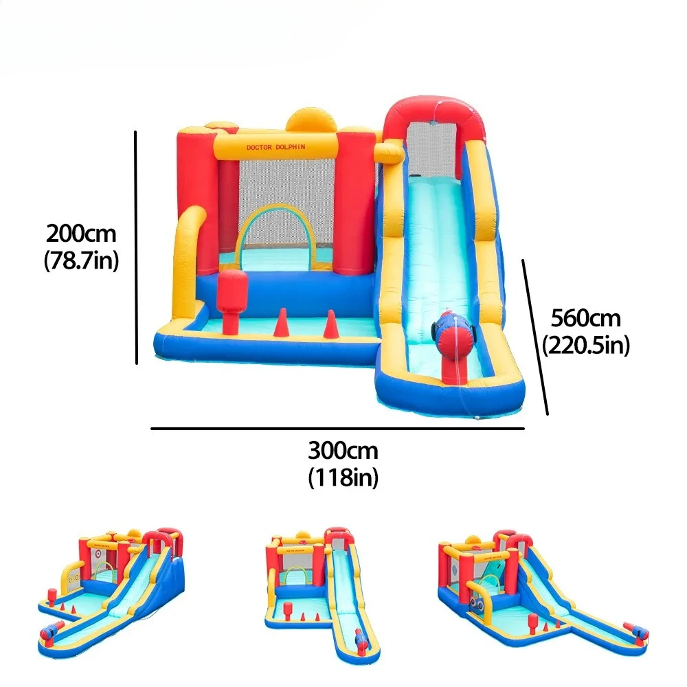 Home Castle Inflatable Water Slide Children's Party toys Inflatable jumping Castle Doctor Dolphin Inflatable Bouncer Children's