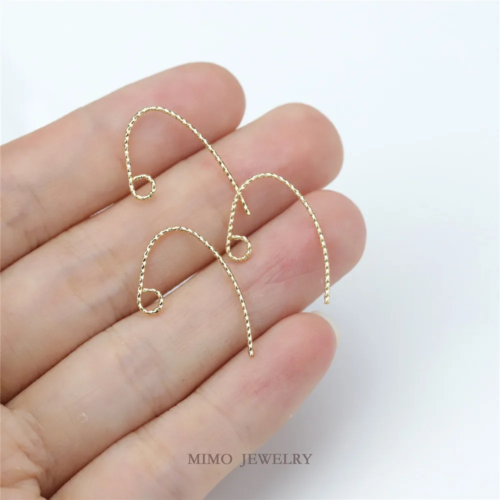 Copper-plated Real Gold Batch Flower Line 9-shaped Ear Hook Basic Earrings DIY Work in Progress Charm Accessories