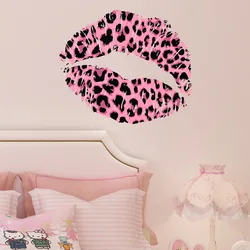 Girl Kiss Bedroom Decorative Wall Stickers Leopard Print Sexy Red Lip Sticker Girl Heart Wall Self-adhesive Paper Wholesale