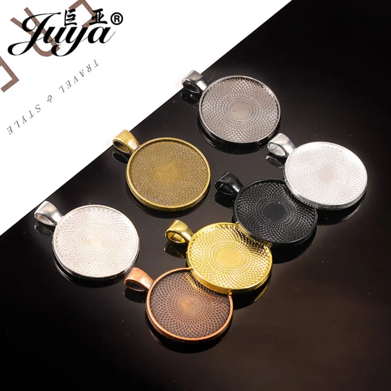 JUYA – Base de Cabochon pendentif pour fabrication de bijoux, taille intérieure de 25mm, artisanat plaqué, réglage, collier, résultats de bijoux,