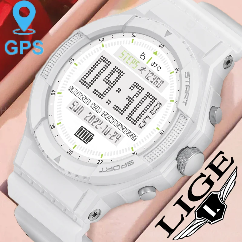 LIGE GPS Smart Watch Woman Fitness Bluetooth Call Rubber Strap Bracelet Waterproof Heart Rate Tracker For Android IOS Smartwatch