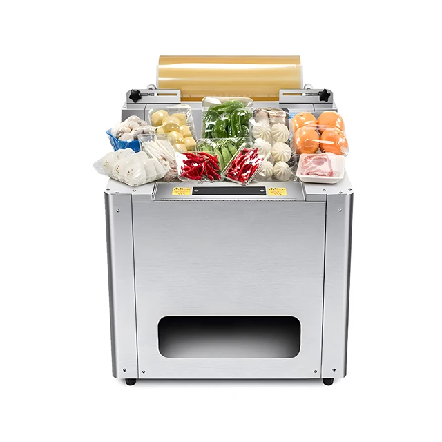 Automatic fruit vegetable wrapper fresh-keeping food film dispenser plastic wrap packaging machine