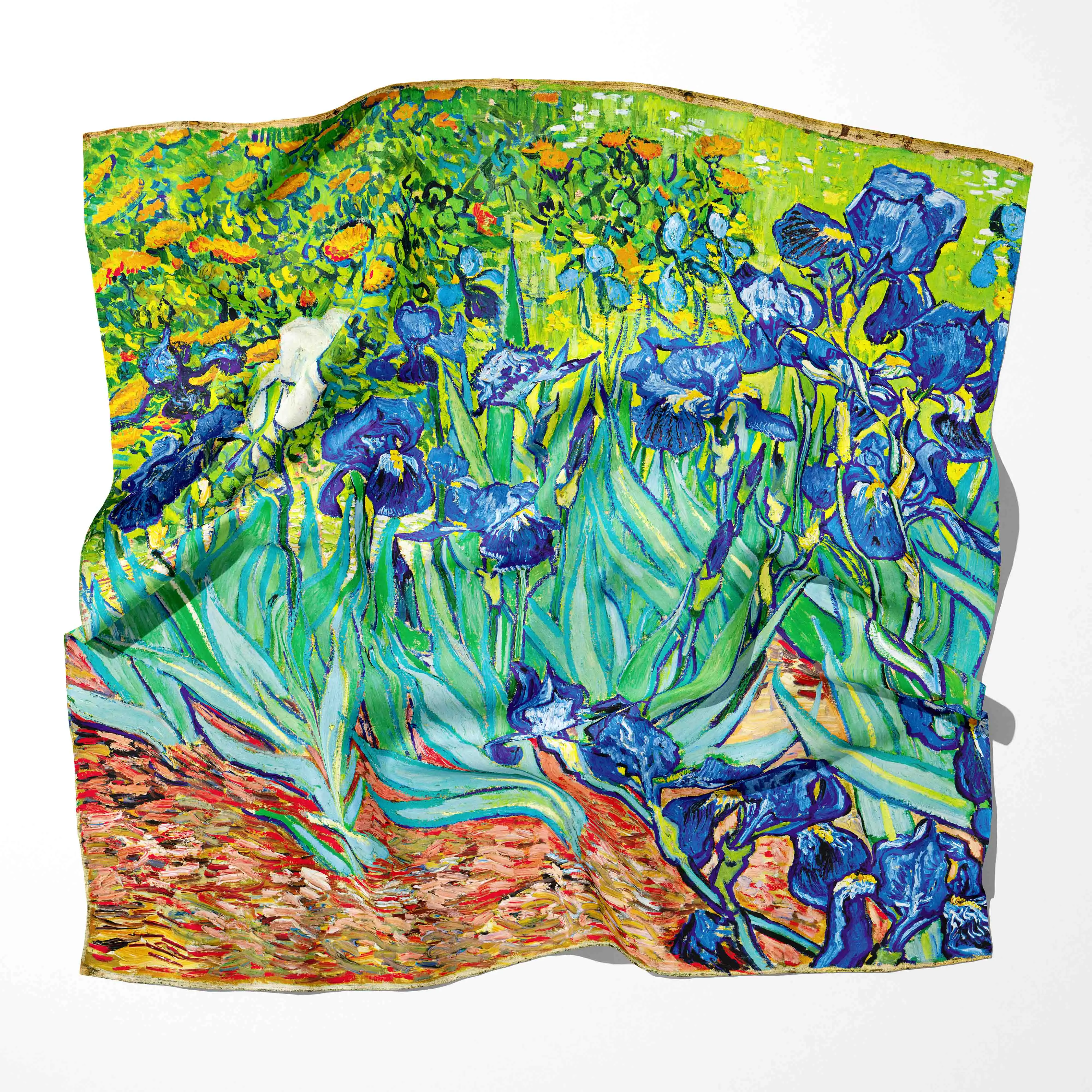 2023 Women Oil Painting Fashion Beautiful Soft Silk Scarves Female Lady Shawl Hijab Wrap Foulard Bandanna Muffler Beach Pareo