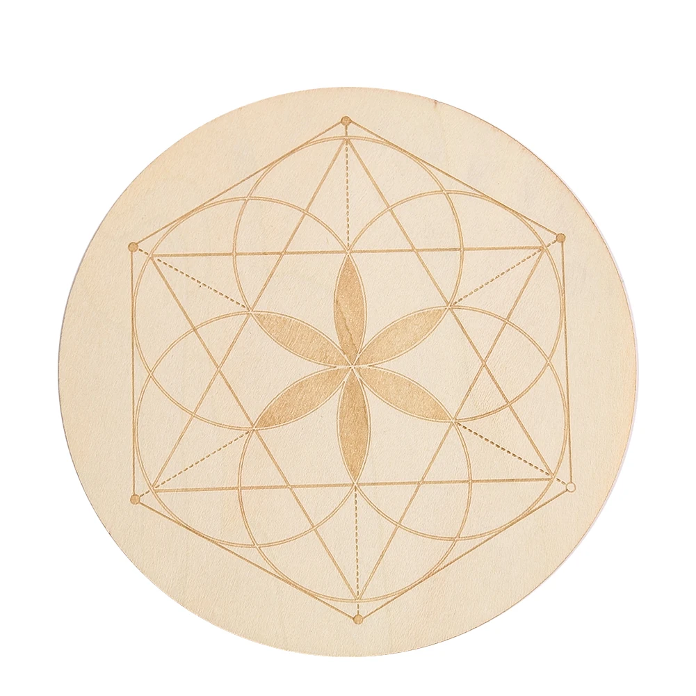 Wooden Carving Printing Decorative Board Creative DIY Eco-friendly and Durable Home Desktop Heat Insulation Mat