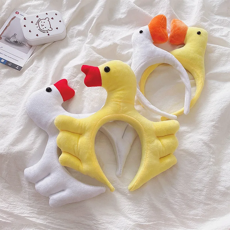 Cute Big Mouth Screaming Duck Headband Girly Heart Cartoon Headband Face Wash Hairpin Selling Cute Soft Girl Headwear