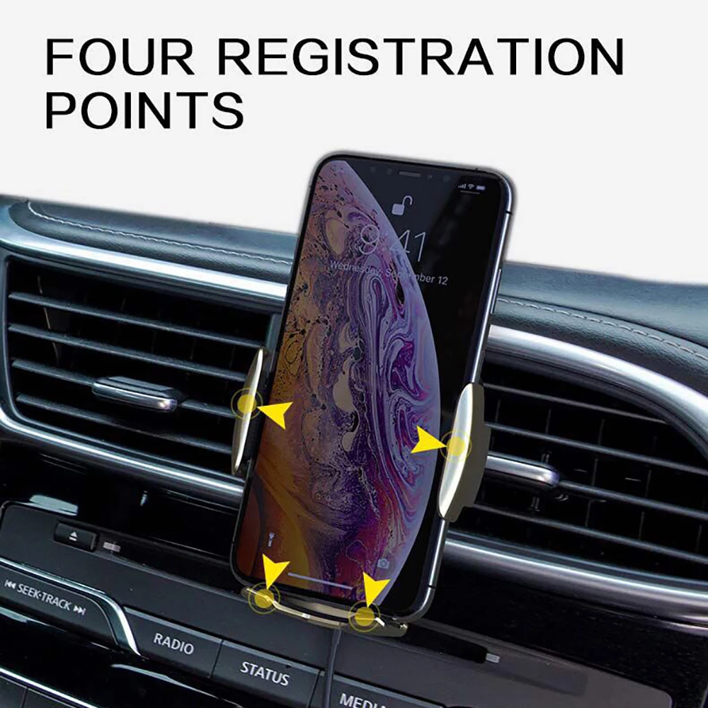 Wireless Car Charger Automatic Clamping 10W Fast Charging Phone Holder Mount Car for iPhone Huawei Samsung XiaoMi Smart Phones