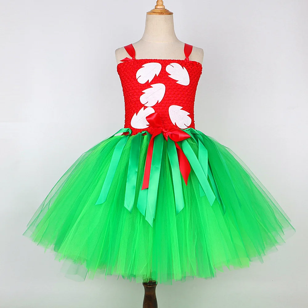 Costume for Girls Hawaiian Princess Tutu Dress Up Clothes Outfits with Garland Kids Halloween Carnival Party Dresses image 3