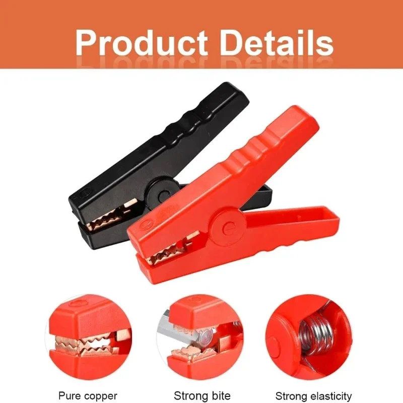 2-8 Pair of Black and Red Crocodile Clamps for Electrical Battery Testing of Jumper Connectors
