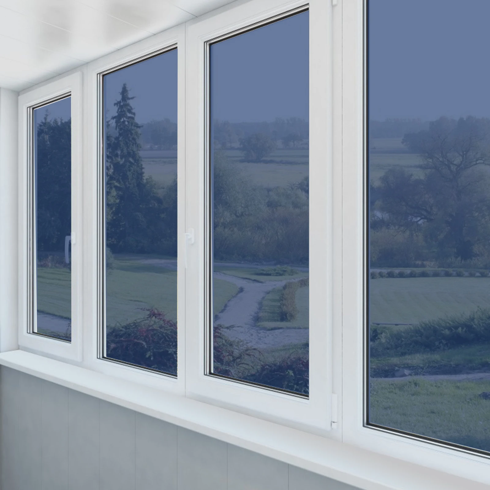 

One Way Privacy Film for Glass Doors Windows Heat Retaining Anti Uv Light Blocking Sticker Reusable Easy Install Film