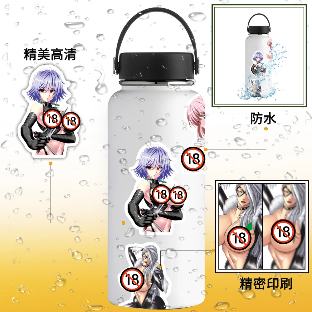 

50/100/200/400PCS No Repeat Kawaii Anime Girl Sticker Waterproof Vinyl Cartoon Manga Character Decal