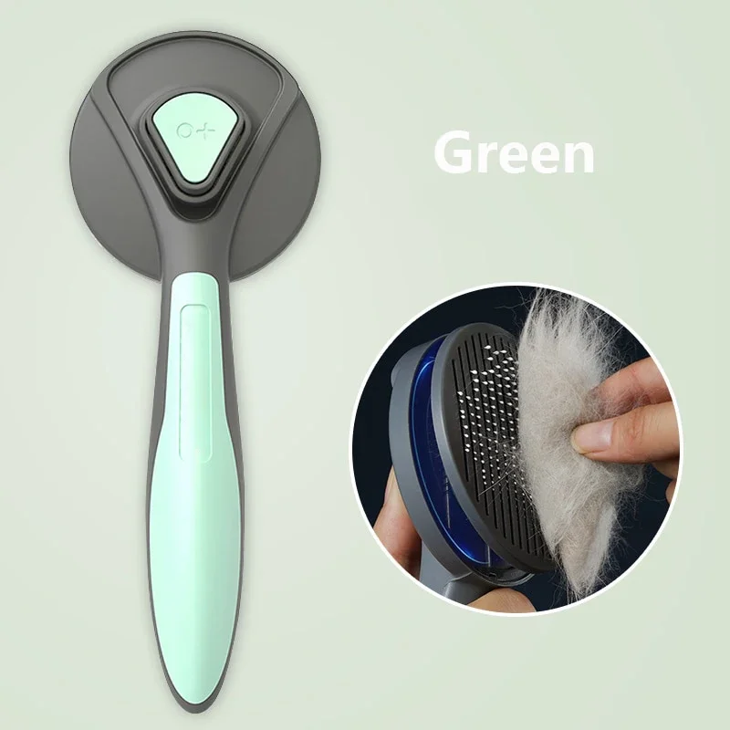 Custom Cute Pet Hair Remover, Automatic Retractable Comb Brush, Cat And Dog Beauty Cleaning Button, Self-cleaning Pet Oil Brush