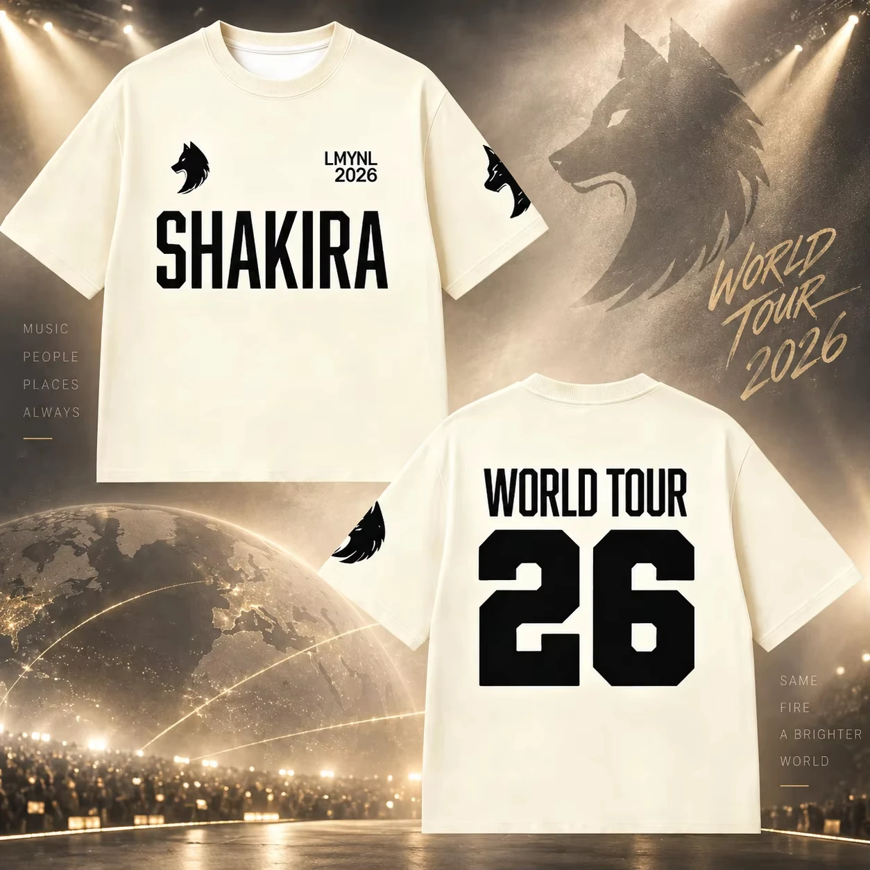 Shakira World Tour 2026 T‑Shirt New Unisex Double‑Sided Printed Concert Fans Tee Men Women's Casual Streetwear Short Sleeve Top