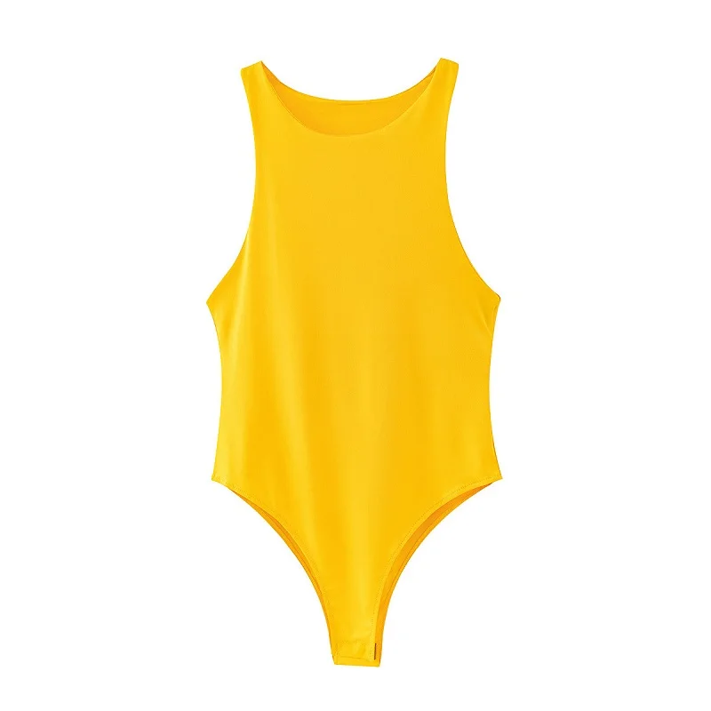 Bodysuit monocromático bodycon para mulheres, senhora chique, macacões curtos clube, feminino, casual, sexy, 4 cores, fino, verde, fino, verão, 2024