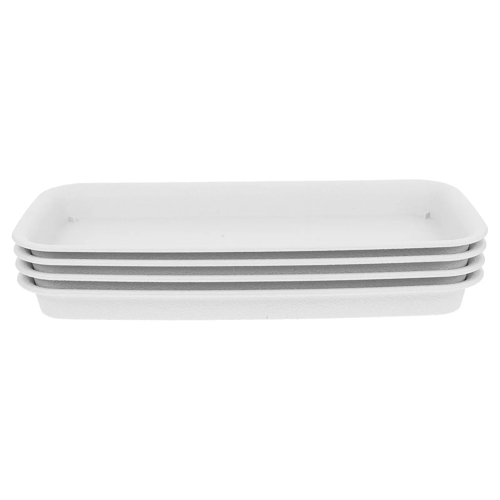 4Pcs Rectangular Plant Saucers Resin Waterproof Base Tray for Potted Plants Indoor Outdoor Plant Water Catcher