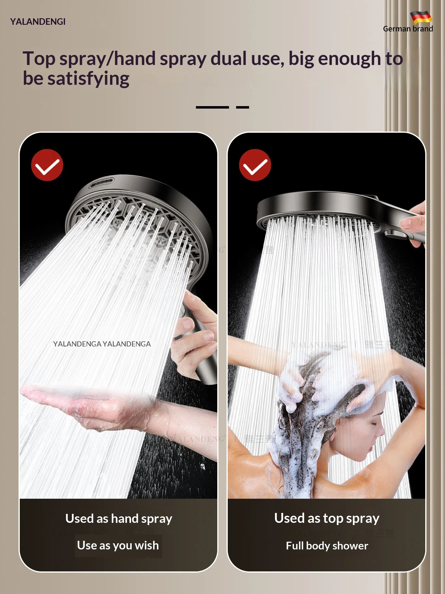 Pressurized Shower Head, High-Power Bath Shower Nozzle, Household Faucet Booster Shower Head for Bathroom Bathing