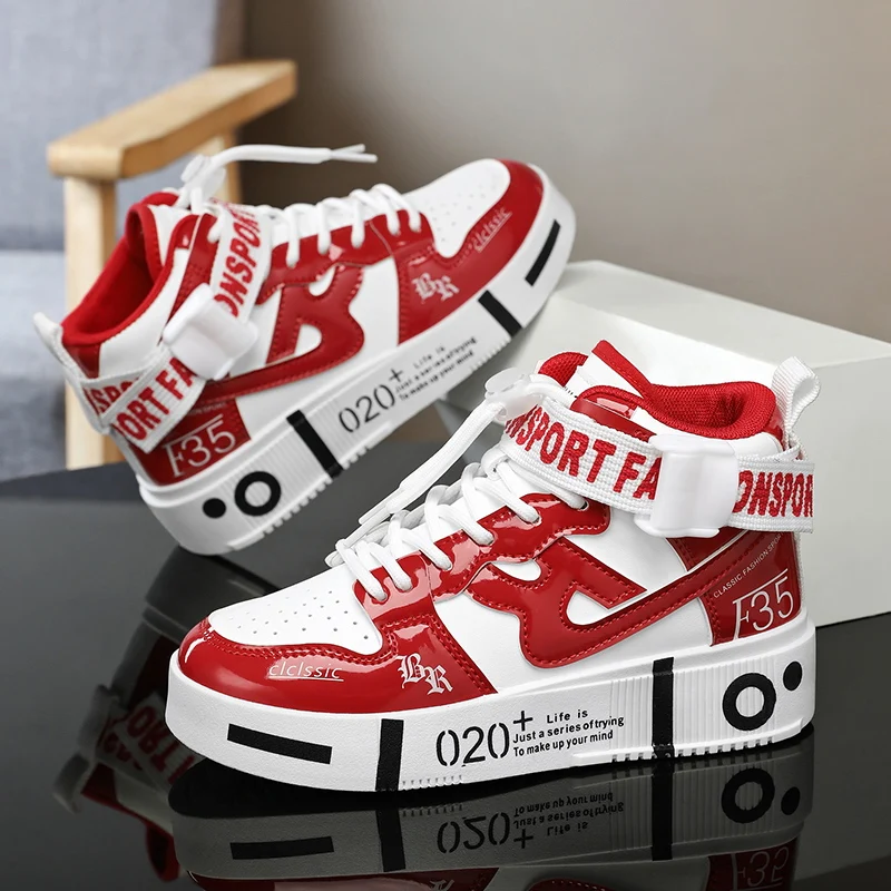 

Boys Girls High Top Basketball ShoesPU Leather Sneakers Children's New Casual Running Shoes Sneakers Flat Heel Kids Sneakers