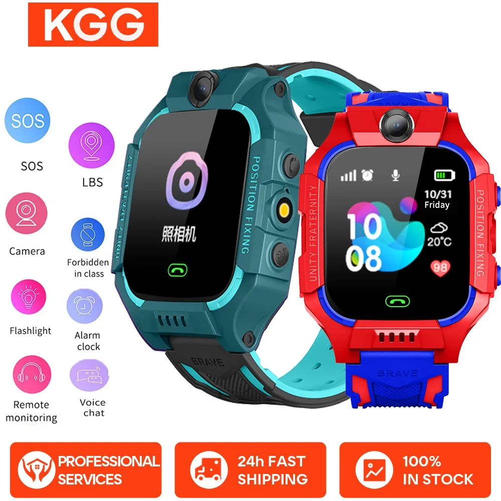 2G Smart Watch Kids LBS SOS Phone Watch IP67 Waterproof Remote Photo Voice Chat Smartwatch Compatible For Ios Android Child Gift