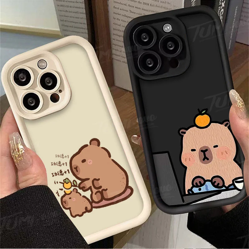 Lovely And Fun Capibala Phone Case for Xiaomi Redmi Note 13 12 11 Pro Plus 12S 11S 10S 10 9 9S 8 12C 13C Silicone Matte Cover