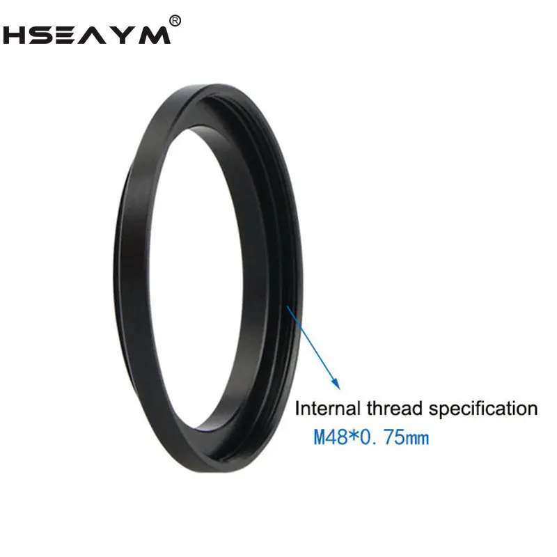 HSEAYM Cincin Adaptor Fotografi Teleskop Aluminium Logam T2 Benang Eksternal Ke Ulir Internal M48X0.75mm