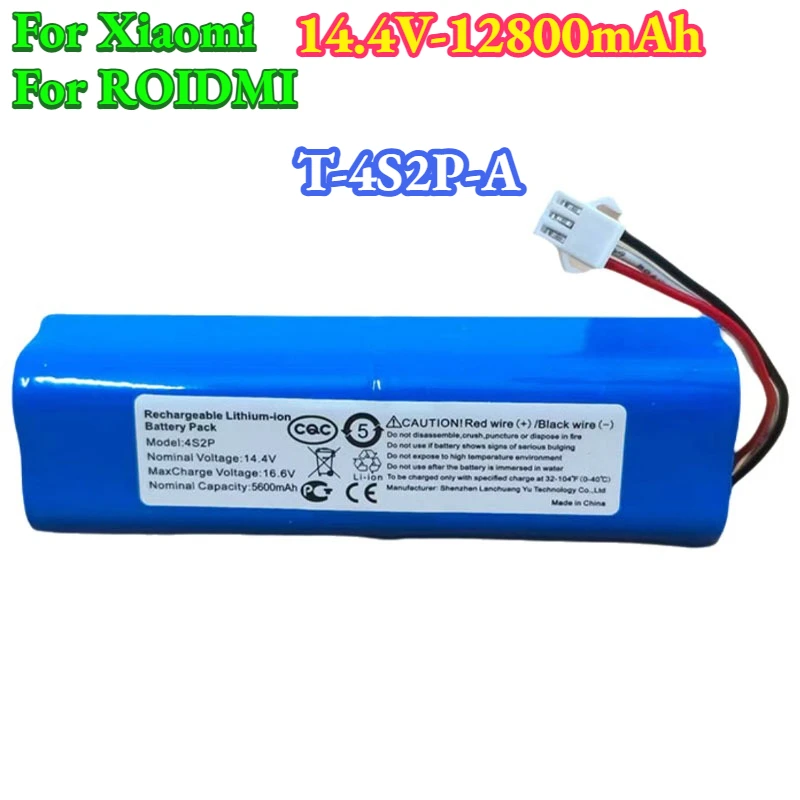 

14.4V 12.8Ah Li-ion for ROIDMI Q6 Battery EVE EVA EVE PLUS SDJ01RM Robot Vacuum Cleaner Accessories Spare Parts for Xiaomi
