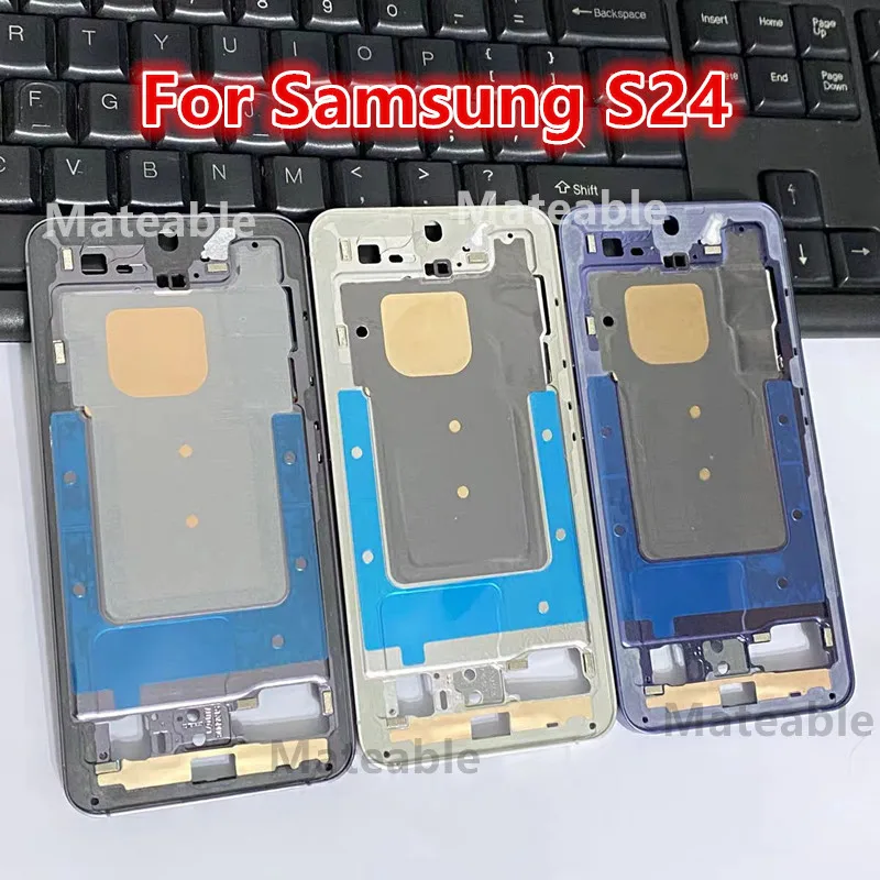 S24 Middle Frame For Samsung Galaxy S24 S921 Housing Board LCD Faceplate Bezel Replace Repair Parts + Side Buttons