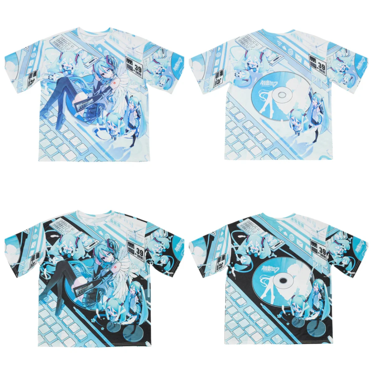 Adult and Children Millennium Cyber Style Hatsune Miku 3D Print Harajuku Style Y2K Short Sleeve Casual Sports T-Shirt