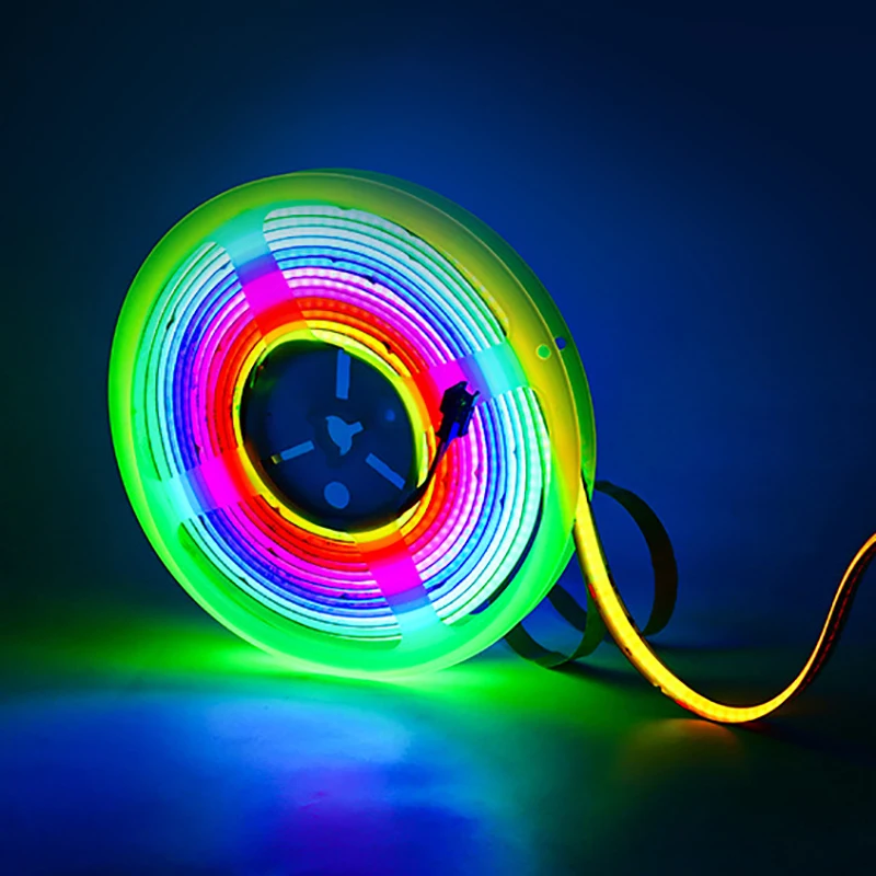 Hight Brightness Dimmable 720leds/M Cri 90 Cct Rgbic Cob Led Strip Addressable Rgb Flowing Water Light Strip