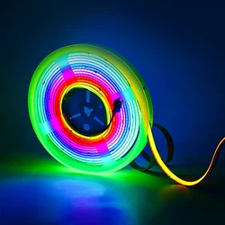 Hight Brightness Dimmable 720leds/M Cri 90 Cct Rgbic Cob Led Strip Addressable Rgb Flowing Water Light Strip