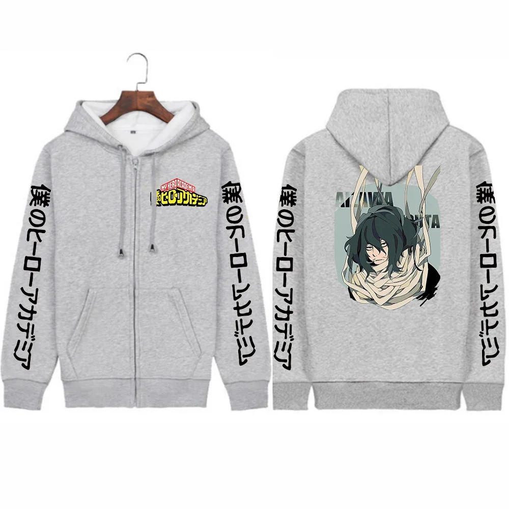 Anime My Hero Academia Shouta Aizawa Cool Cartoon Men Zipper hoodies Boku no Hero Academia Manga Streetwear Winter Zipper coats