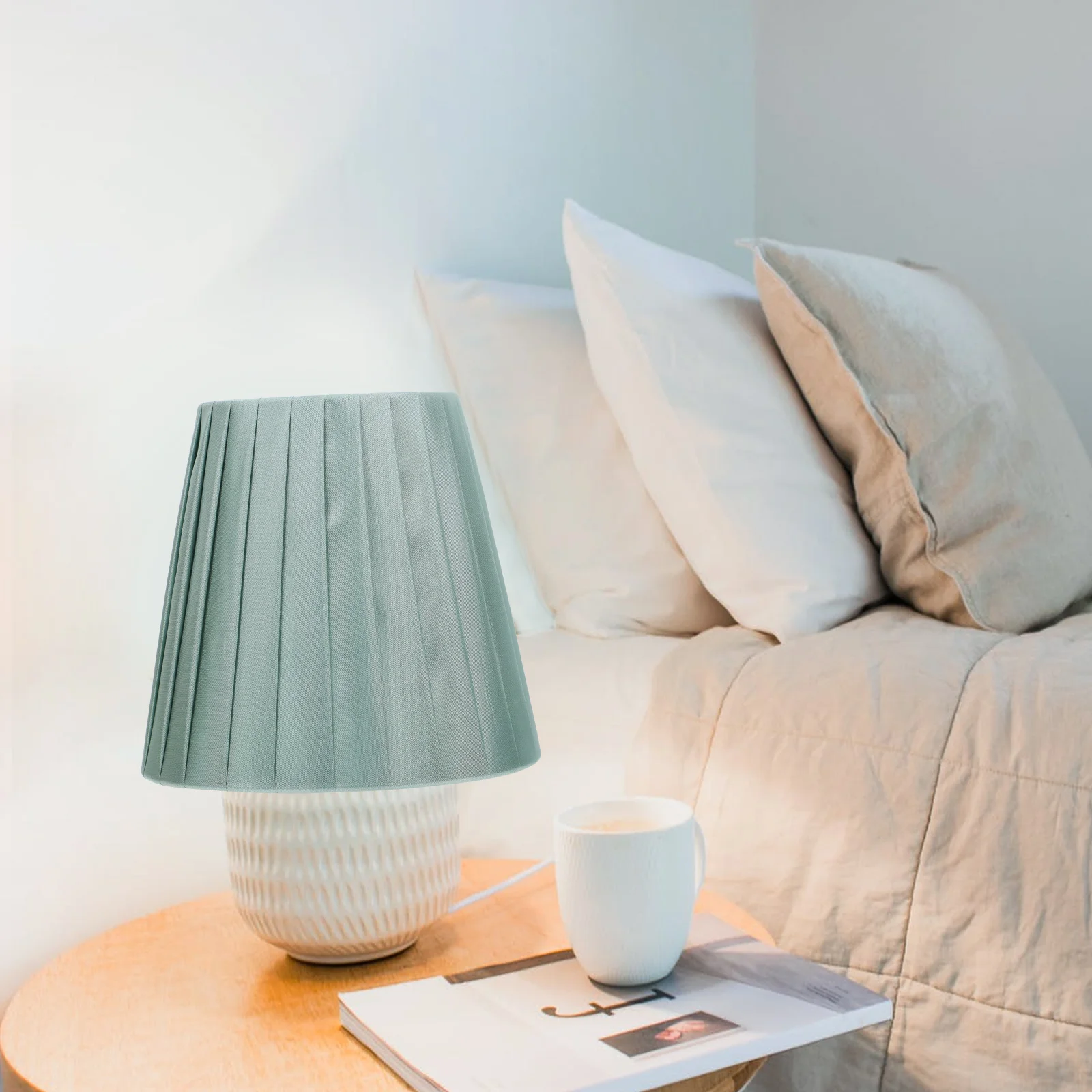 

2Pcs Lampshade Light Covers Fabric Metal Table Lamp Cover Indoor Ceiling Accessory Dark Green Detachable Long Lasting High Class