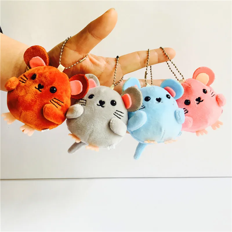 Stuffed Plush toy Doll Cartoon mini Hamster Pendant Children dolls Cute mouse Key Chain doll Kids Gift for Boy and girls