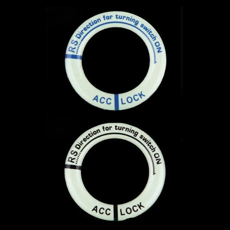 1/2/3/4pcs Night Vision Light Luminous Ignition Switch Sticker Glow Key Ring Hole Cover For Car Accessories Interior