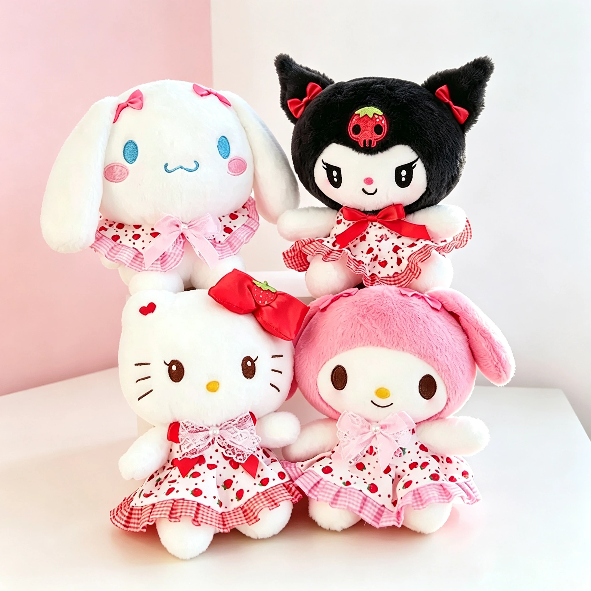 hot 22cm Hello Kitty Kuromi Pillow KT Plush Toy Girls Soft Stuffed Animal Toys Heart My Melody Cinnamoroll Stuff Doll Gifts... ﻿