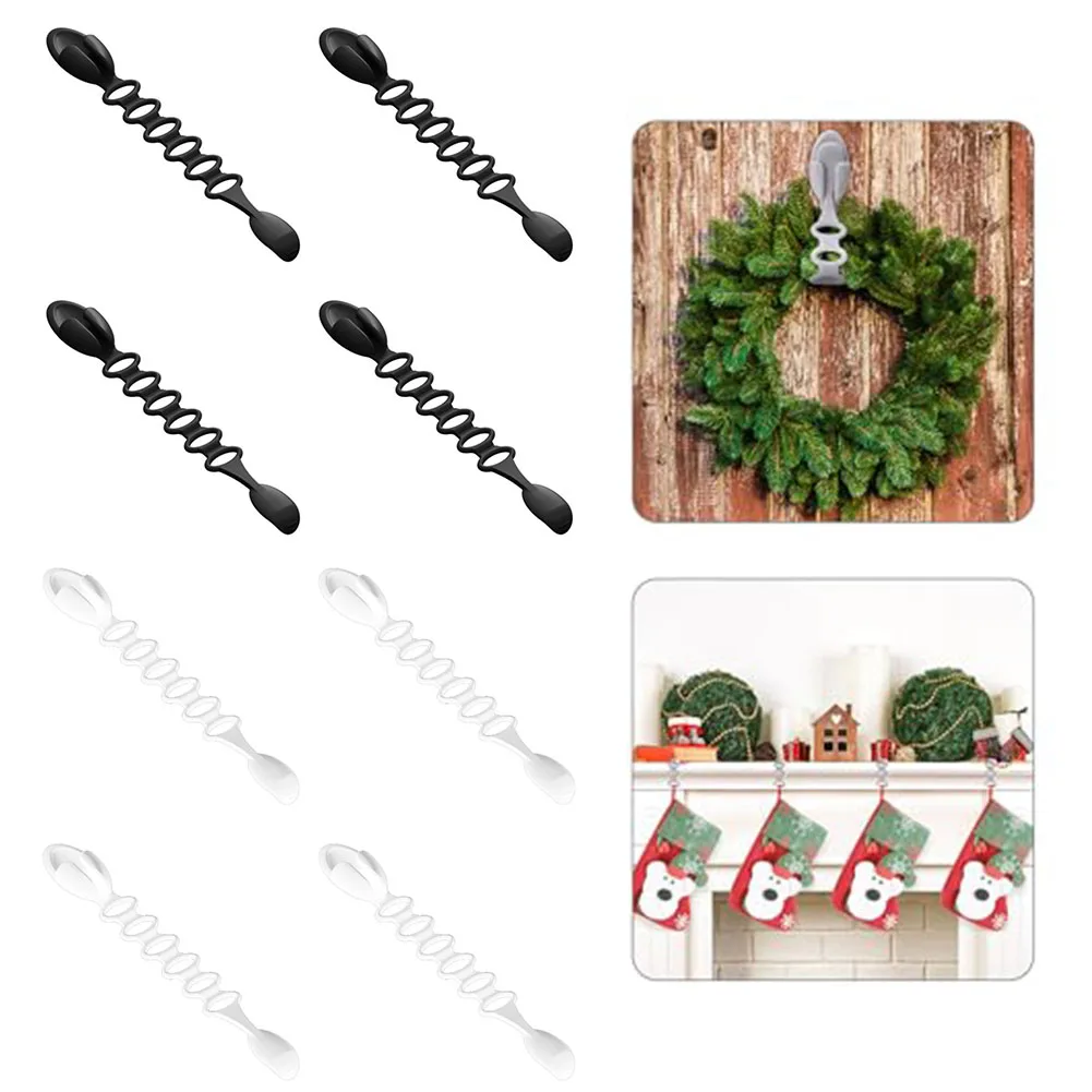 4Pcs Christmas Garland Ties Wreath Holder Christmas Hangers Stretchable Holder 4Pcs Christmas Garland Ties Wreath Holder