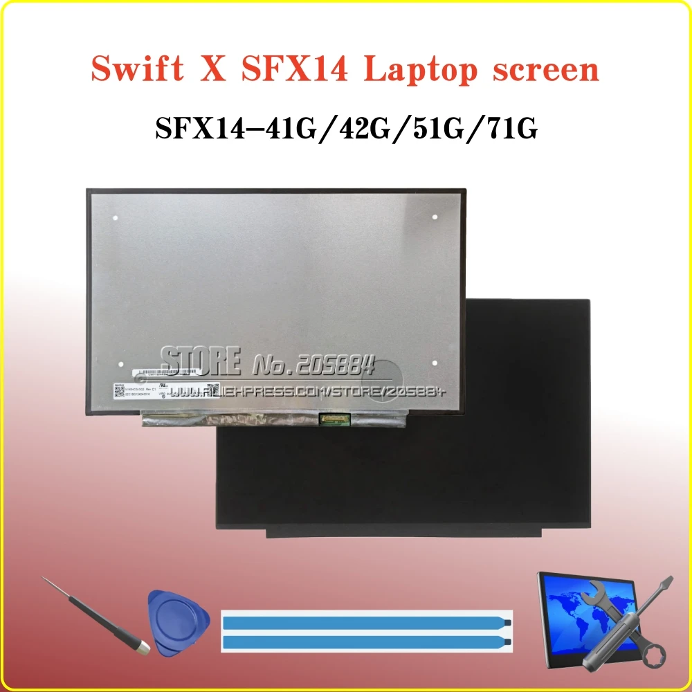 

For Acer Swift X SFX14-41G/42G/51G/71G/72G Laptop LCD screen 14" Full HD 100% sRGB AUO683D AUOCB9F CMN1F2