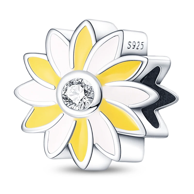 Hot Sales 925 Sterling Silver Chrysanthemum String Decoration Charm Bead Fit 3mm Original Bracelet DIY Women Fine Jewelry Gifts