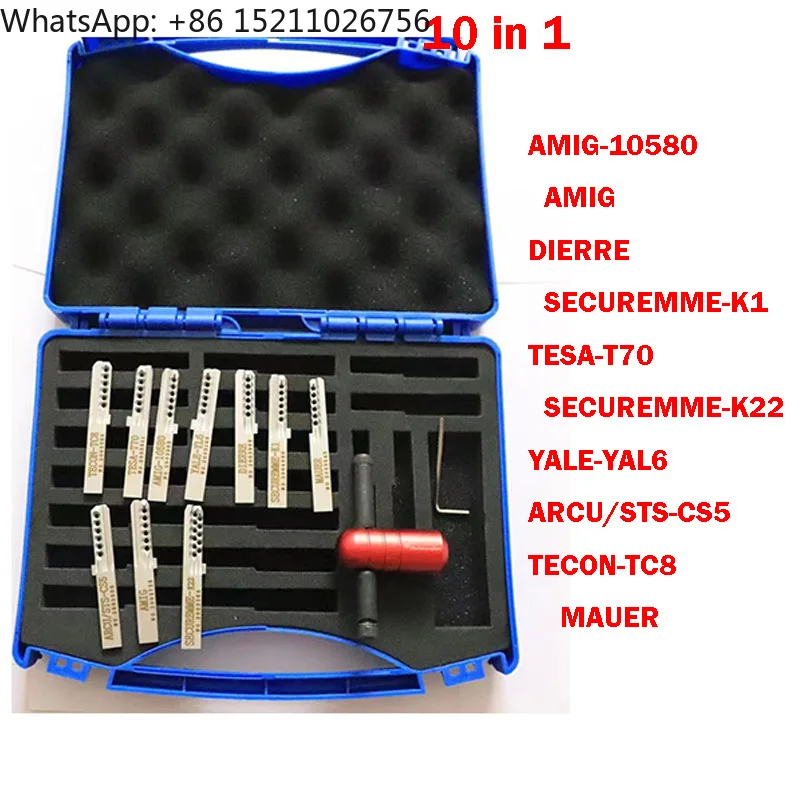 Haoshi Tin Foil Tools Tinfoil Euro European 10 IN 1 SECUREMME-K1 K22 TESA-T70 AMIG TECON-TC8 Y ale-Yale6 DIERRE  Locksmith Tools