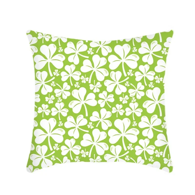 ライムアボカドグリーンの短いプラッシュプリントのクッションカバー、リビングルームのソファ装飾用クッションカバー、装飾用枕カバー