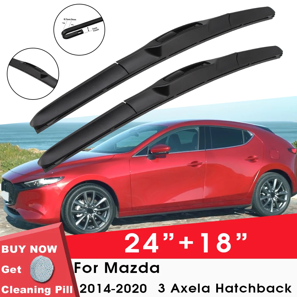 Car Wiper Blade Front Window Windshield Rubber Refill Wiper For Mazda 3 Axela Hatchback 2014-2020 24\