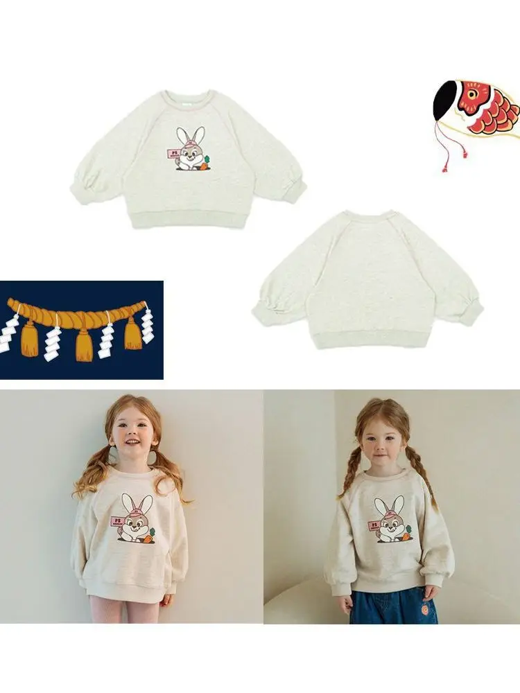 

Jenny&Dave Children's and Girls' Top 2024 Spring Fashion New Product Nordic Edition Casual Children's Wear Cute Animal Pullover