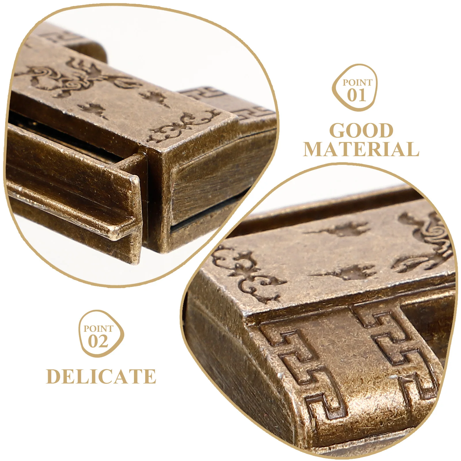 

1Set Padlock Latch Vintage Drawer Decorative Lock Jewelry Box Cabinet Accessory Mini Locks Keys Small Locks with Keys