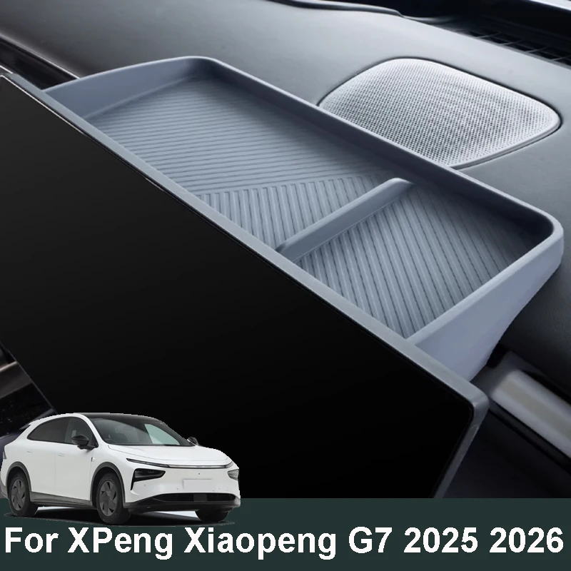 

For XPENG Xiaopeng G7 2025 2026 Car Storage Box Behind Screen Central Control ETC Bracket Tray Tissue Box Interior Accessories
