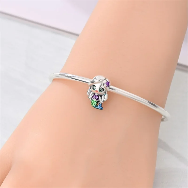 Potdemiel Disney 925 Sterling Silver Princess Stitch Minnie Charms Beads Original Bracelet Trinkets Women DIY Jewelry Gifts view 5