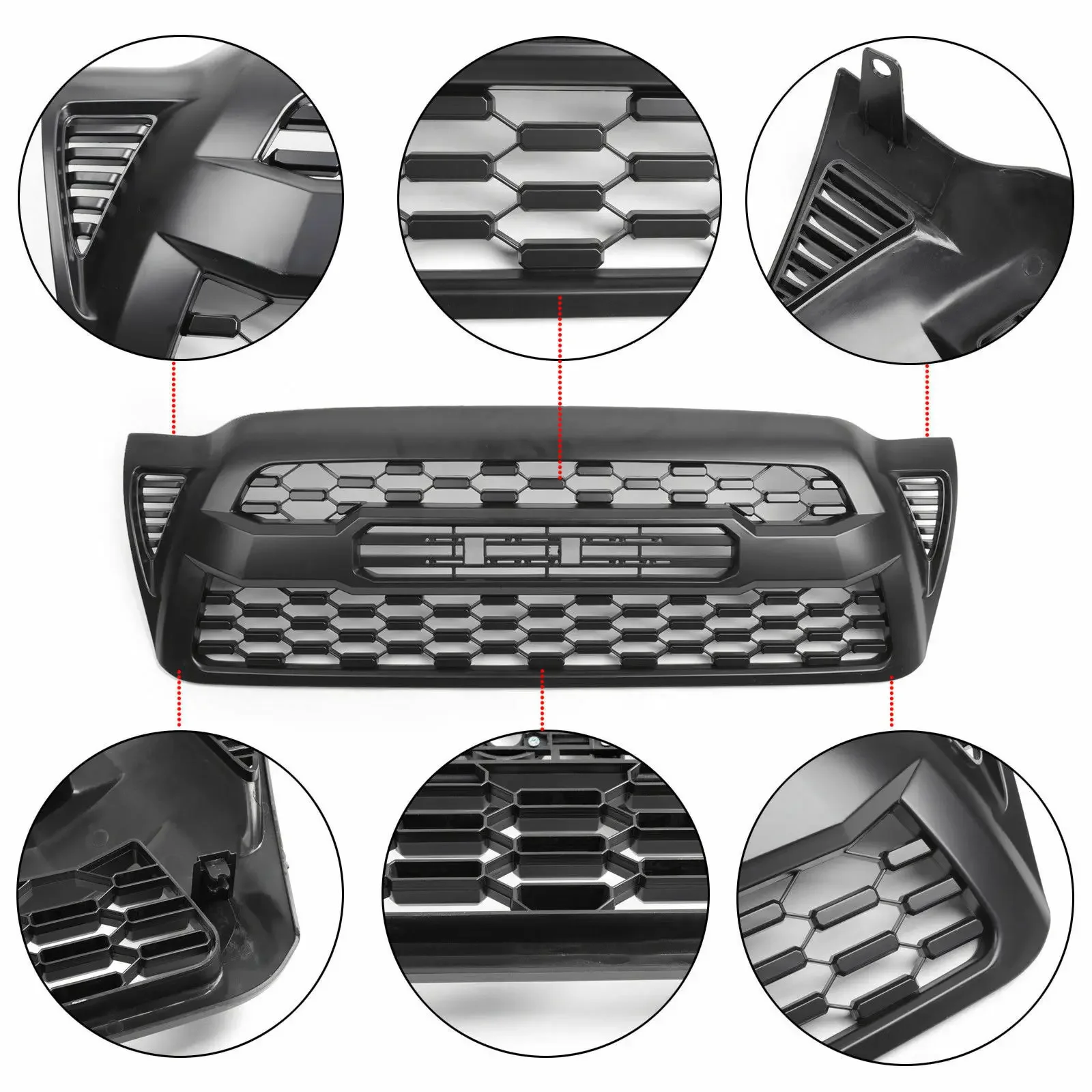 aftermarket car parts car radiator grille custom grill fit for Toyota Tacoma 2005 2006 2007 2008 2009 2010 2011